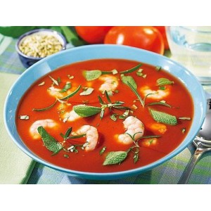 Рецепт томатного крем-супа с креветками>